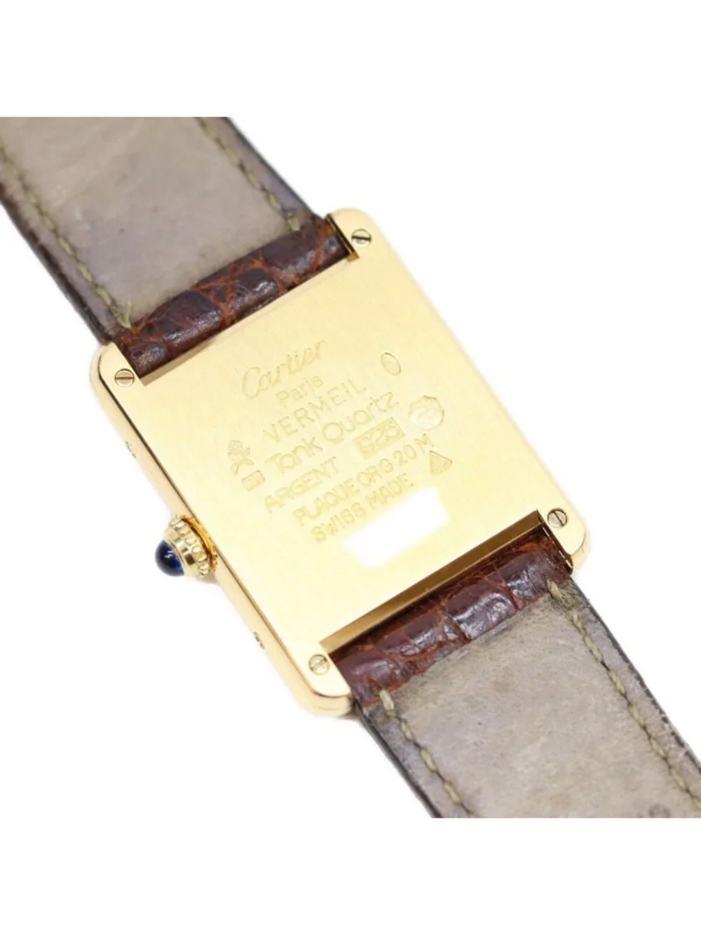 Cartier Must Tank Vermeil LM Ivory Roman Dial Leather